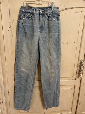 American Eagle Baggy Jeans Size 2 Distressed Light Wash Y2K 90s